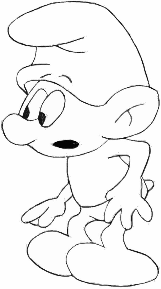 667x1197 Shocked Smurf Sketch By Enriquearreguin777