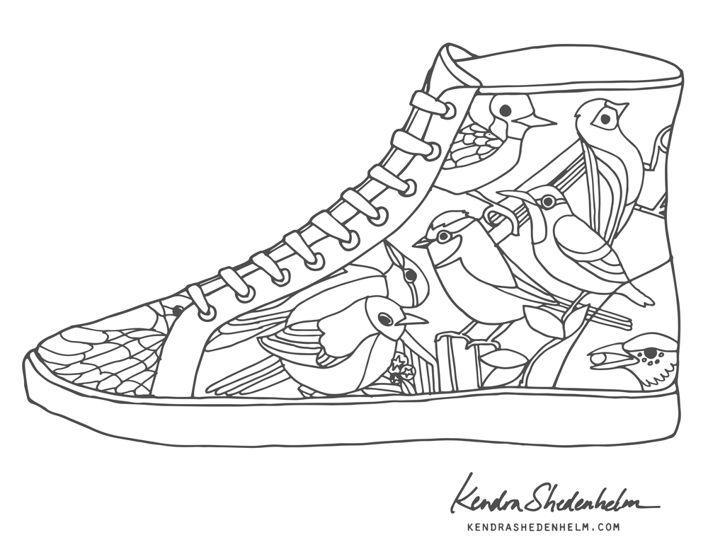 1000x773 Birds, Doodles, Shoes And Free Coloring Pages! Kendra Shedenhelm