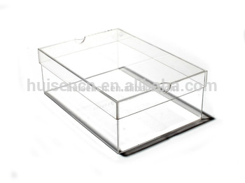 350x261 Eco Friendly High Quality Acrylic Shoe Box Plastic Display Rack