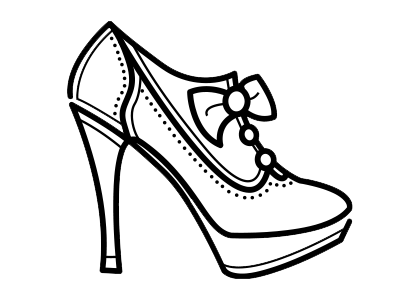 400x300 Ladies Wingtip Shoe Sketch By Jina Anne