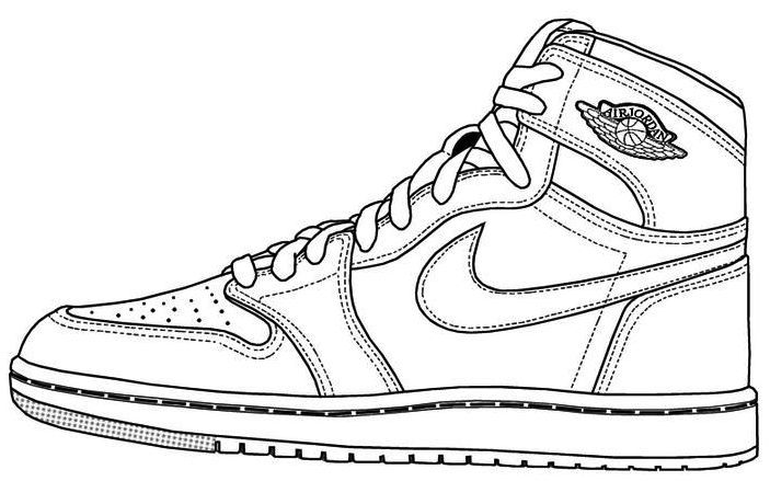 703x439 Air Jordan Shoes Coloring Pages To Learn Drawing Outlines
