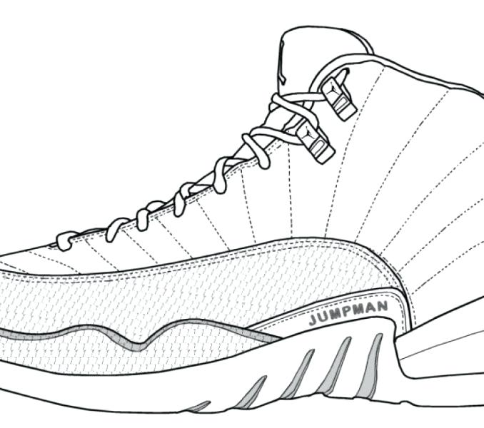 678x600 Jordans Shoe Coloring Page