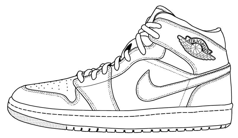 804x466 Sneaker Line Drawing Aj1 Diy Coloring Books