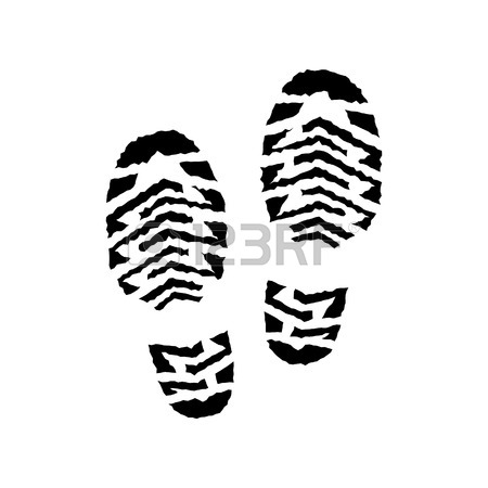 450x450 Shoe Print Vector Isolated, Pair,running Shoe Print, Silhouette