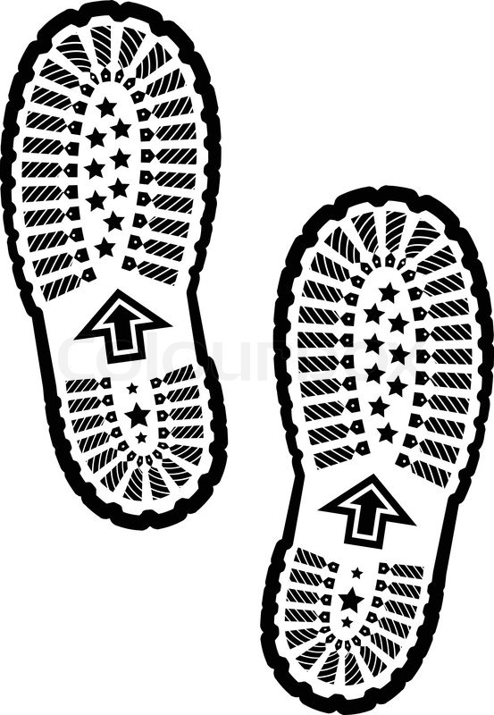 553x800 Shoe Print Vector Illustration On White Background Stock Vector