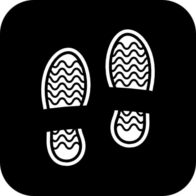 626x626 Shoe Prints On A Black Square Background Icons Free Download