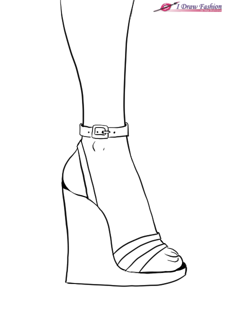 450x620 How To Draw Wedges Shoes I Draw Fashion