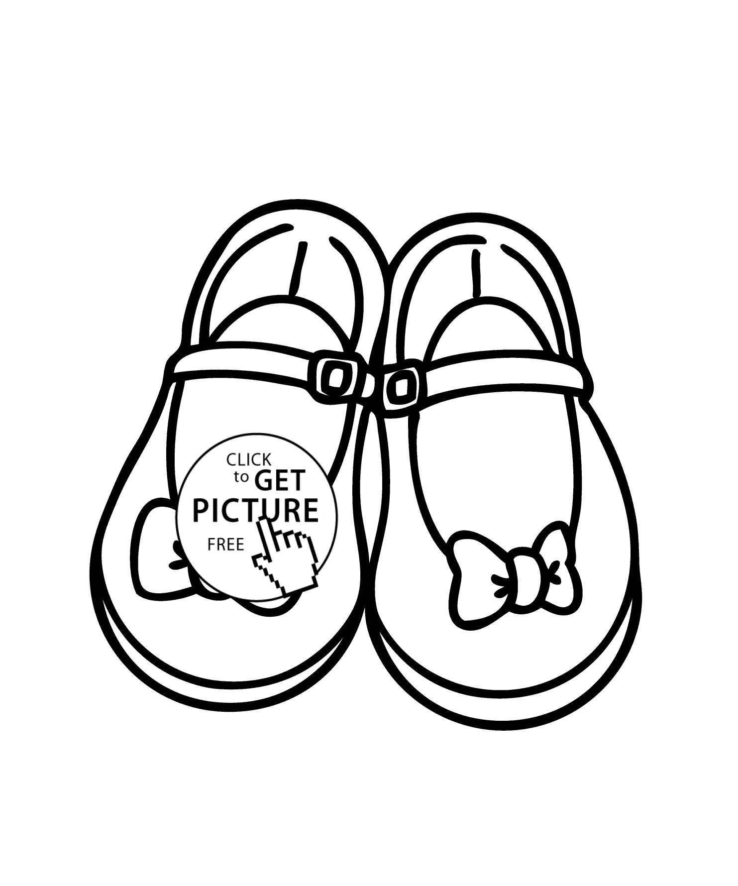 1483x1780 Pretty Girls Shoes With Bows Coloring Page, Printable Free