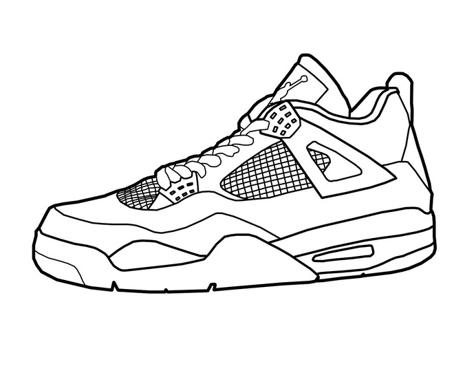 660x545 Printable Basketball Shoes Coloring Page