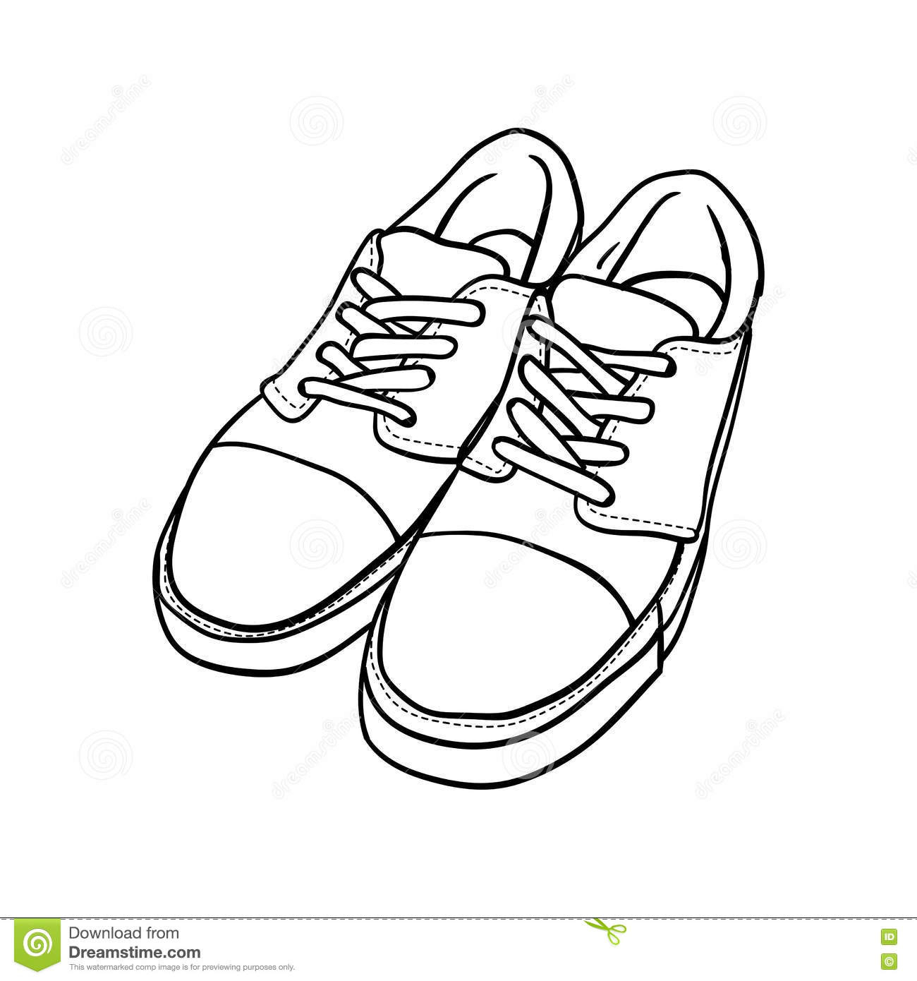 1300x1390 Cartoon Shoes Drawing Doodle Contour Shoes. Cartoon Sneaker