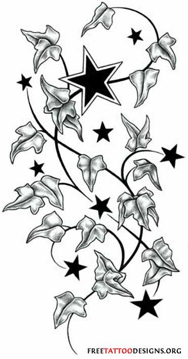 371x707 Collection Of Free Black And White Shooting Star Tattoo Designs
