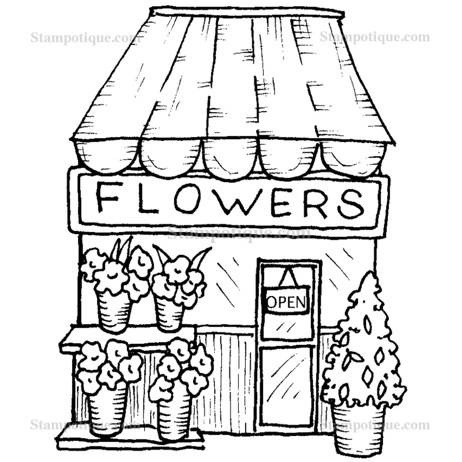 1500x1500 Flower Shop Digital Stamps Flower Shops, Clip Art