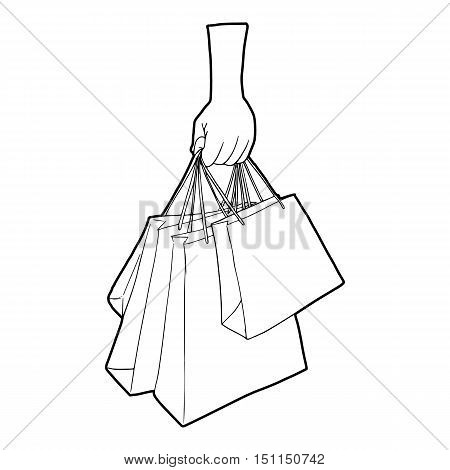 450x470 Hand Holding Shopping Bags Icon. Vector Amp Photo Bigstock