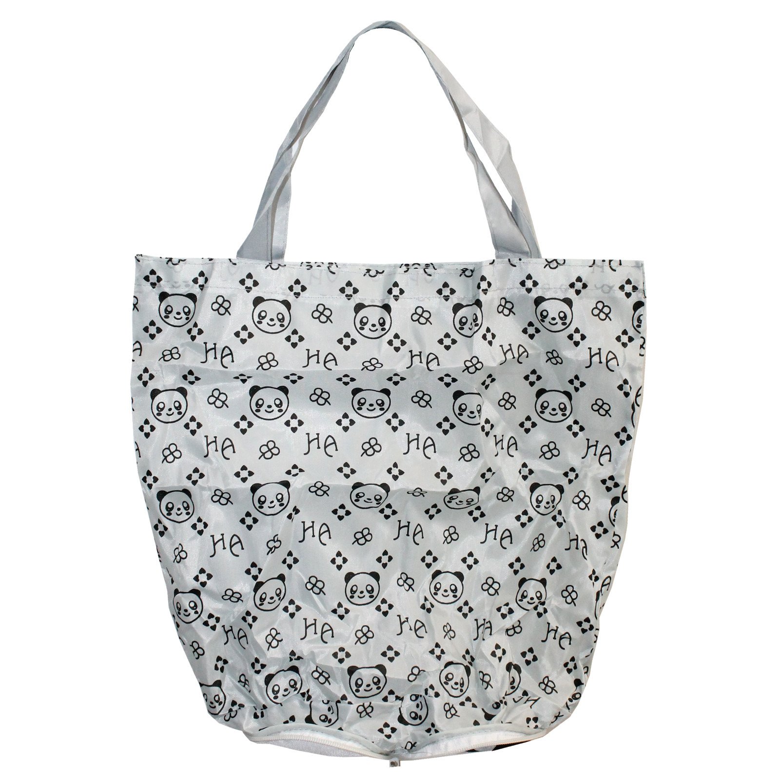 1600x1600 Panda Bear White Foldable Shopping Bag W Zipper Ufindings, Inc.