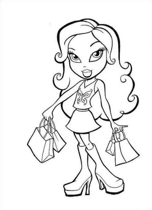 640x881 Shopping Coloring Pages 325226