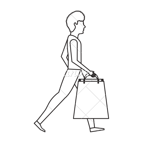 550x550 Young Man With Shopping Bag Icon