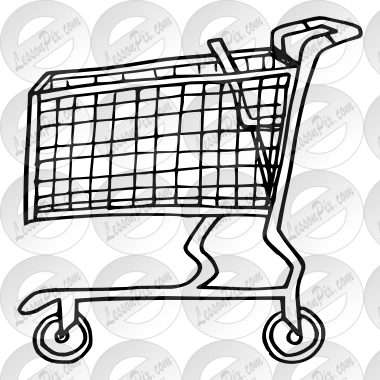 380x380 Shopping Cart Outline For Classroom Therapy Use