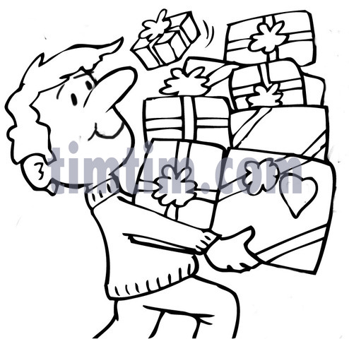 494x480 Free Drawing Of A Christmas Dad Shopping Bw From The Category