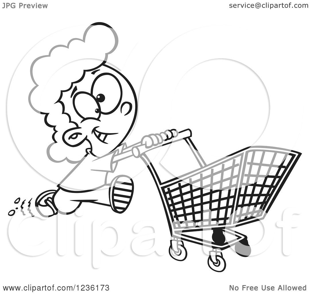 1080x1024 Clipart Of A Black And White Fast Girl Running With A Shopping
