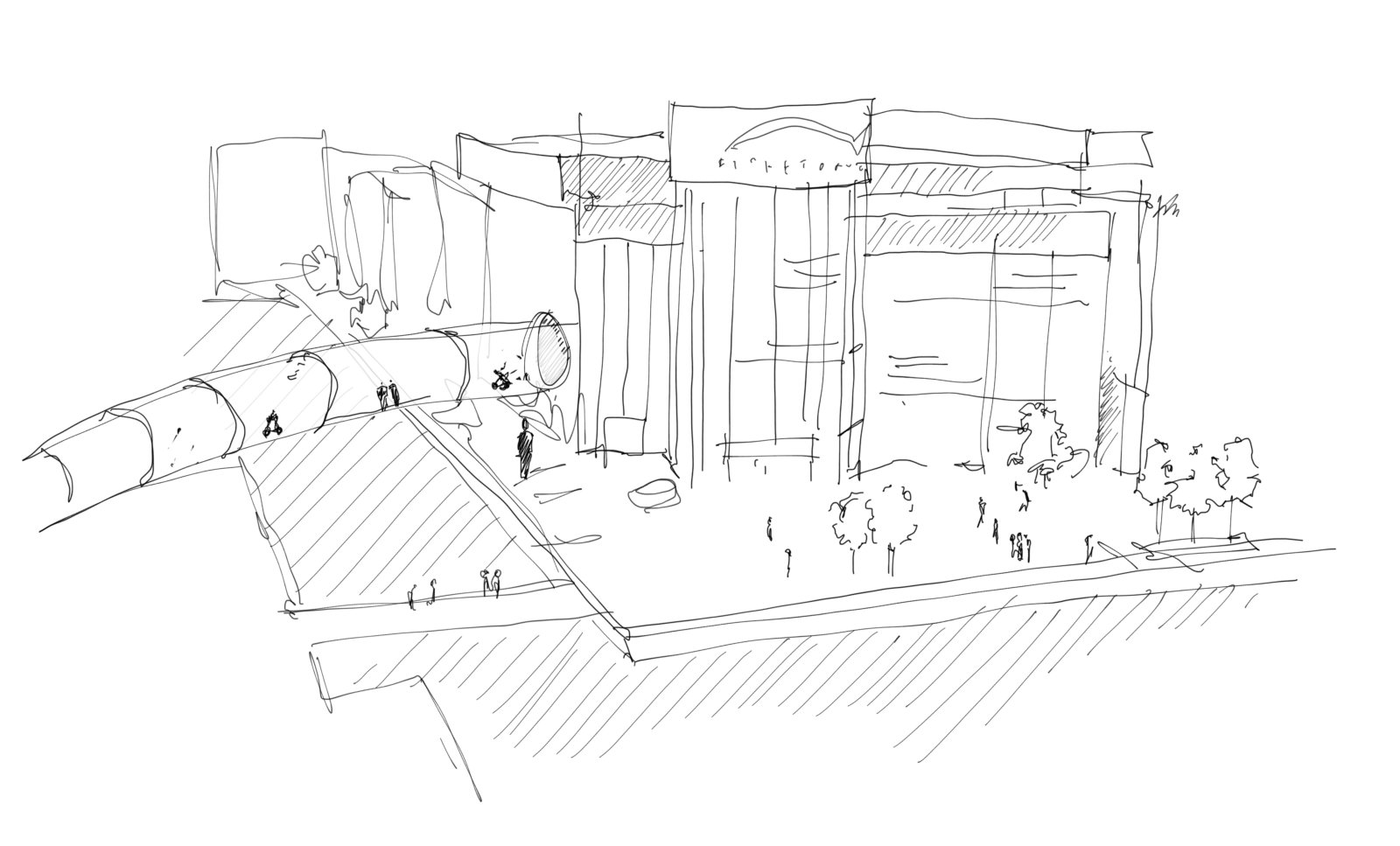 1600x967 A Bike Path That Intersects A Shopping Mall Future Products Medium