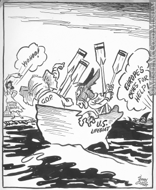 317x385 M965.199.3553 The Siren On The Shore. Drawing, Cartoon John