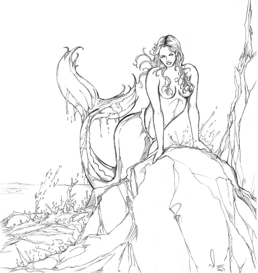 869x919 Mermaid By The Shore By Myskye23