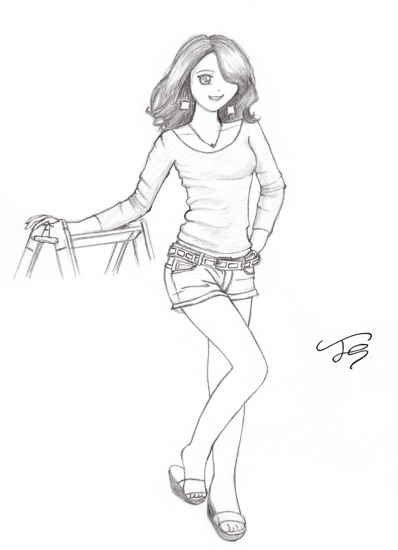800x1104 Girl In Short Jeans By Chiisai Kotoba