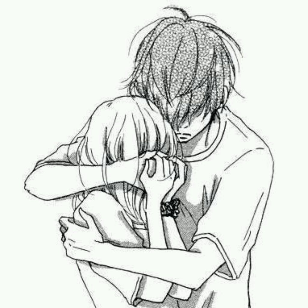 1024x1024 Drawing Of Girl And Boy Hugging Sad Sketches Of Boy And Girl