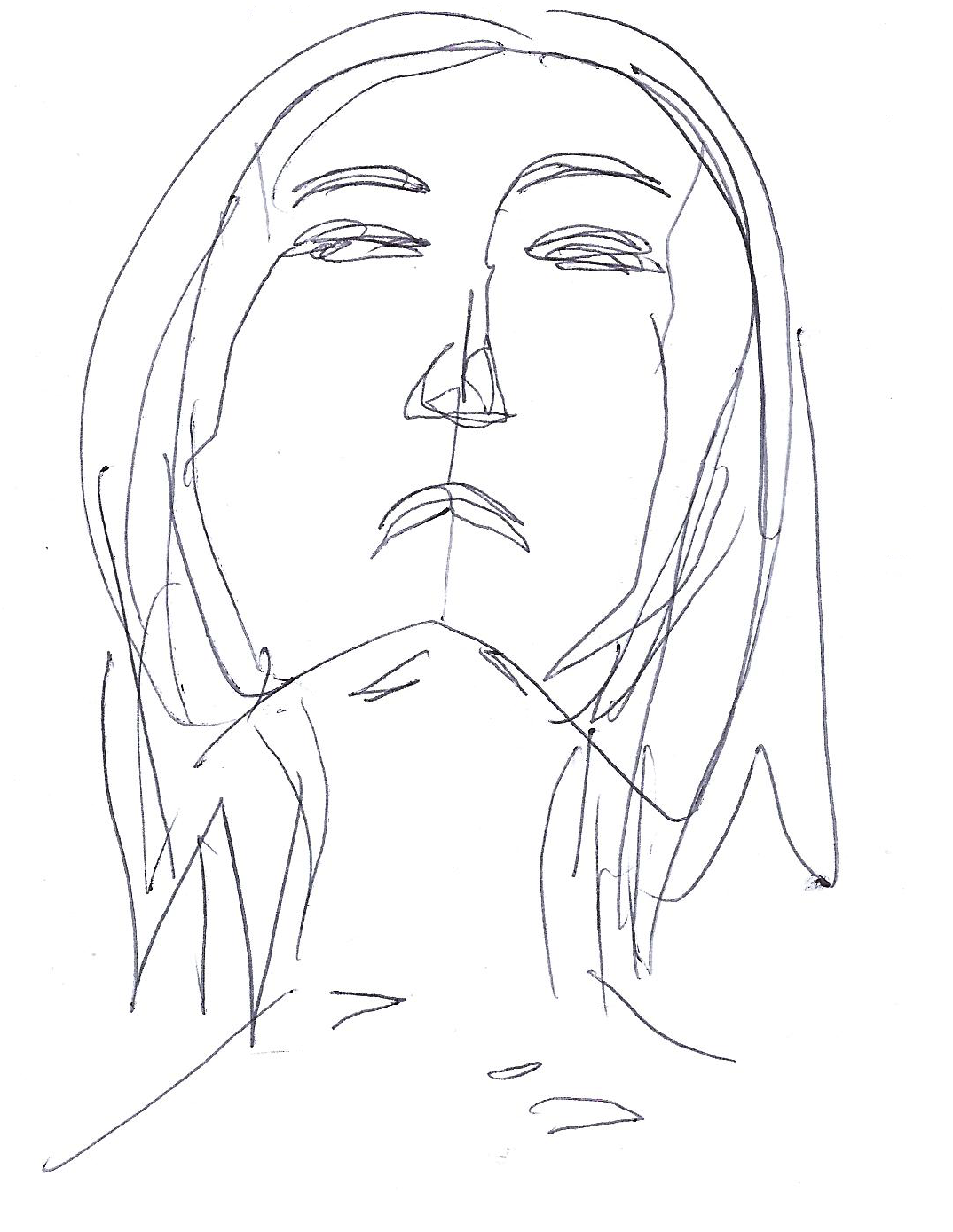 1074x1389 Nerelle Line Drawing Of A Girl With Short Hair This Was