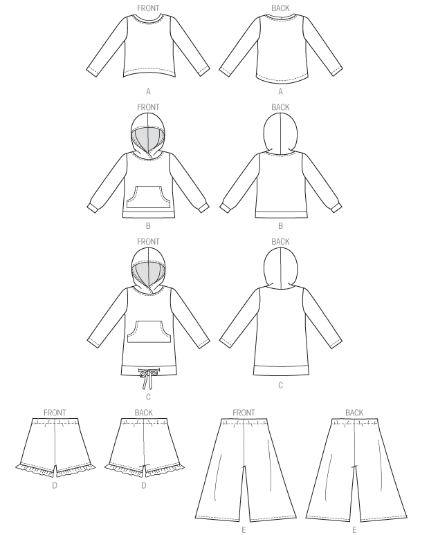 620x774 Mccall's 7041 Children'Sgirls' Tops, Dress, Shorts And Pants