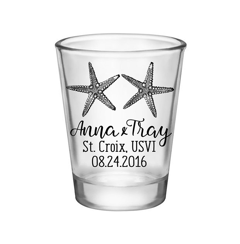 831x845 100x Personalized Shot Glasses Beach Weddingsummer Wedding Favors