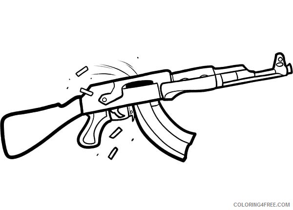 600x430 Gun Coloring Pages M16 Rifle Coloring4free