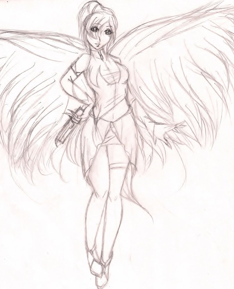 806x992 Angel With A Shotgun By Dayianimeaangel