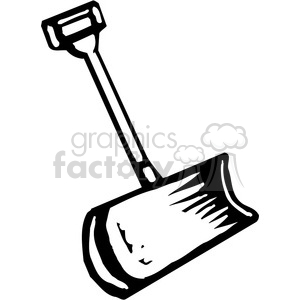 300x300 Royalty Free Black And White Snow Shovel 384913 Vector Clip Art