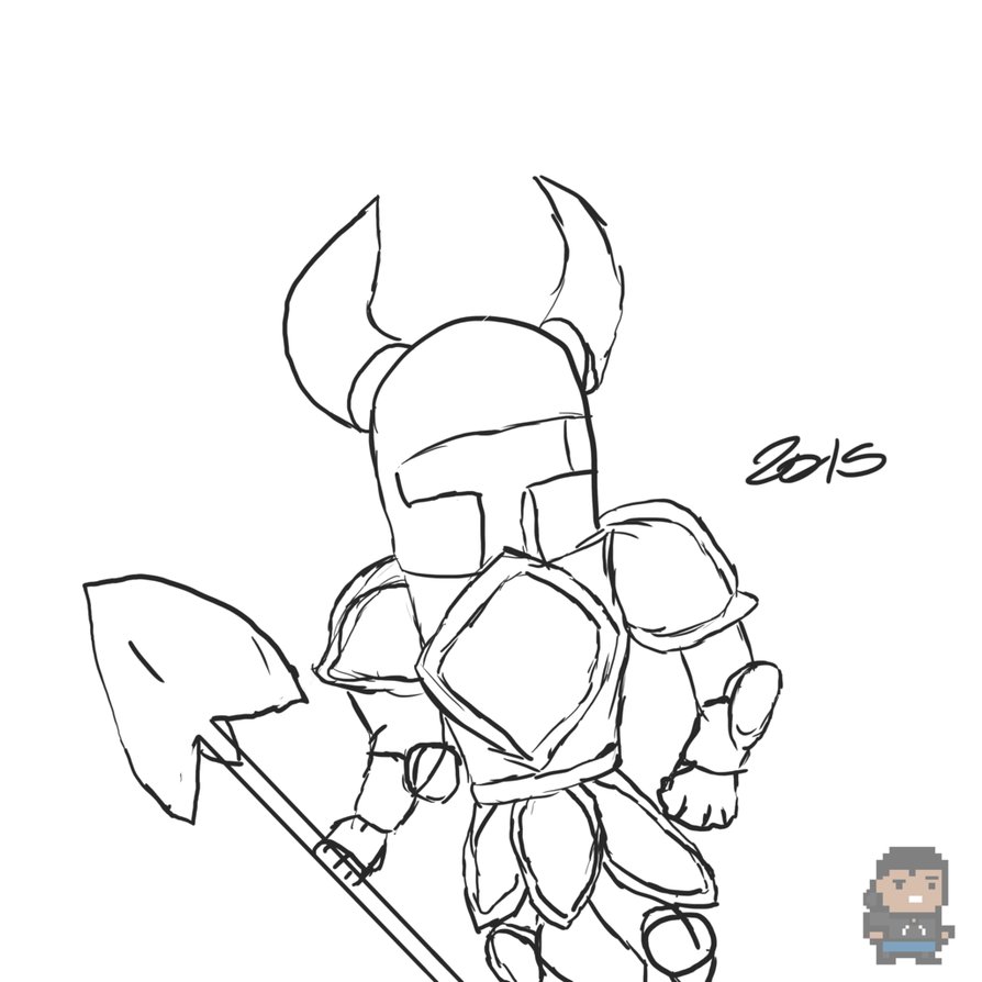 894x894 Shovel Knight Sketch By Mkjake63