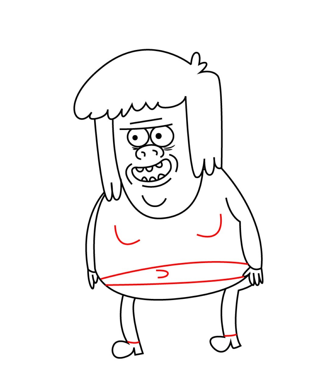 1080x1278 How To Draw Muscle Man From Regular Show