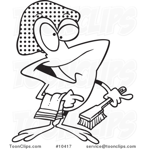 581x600 Cartoon Black And White Line Drawing Of A Frog With Shower Gear