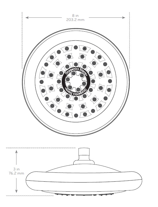 537x701 Oxygenics Rain Storm Fixed Showerhead