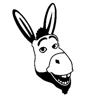 321x334 Donkey Shrek Face, Vinyl Sticker, Stickers
