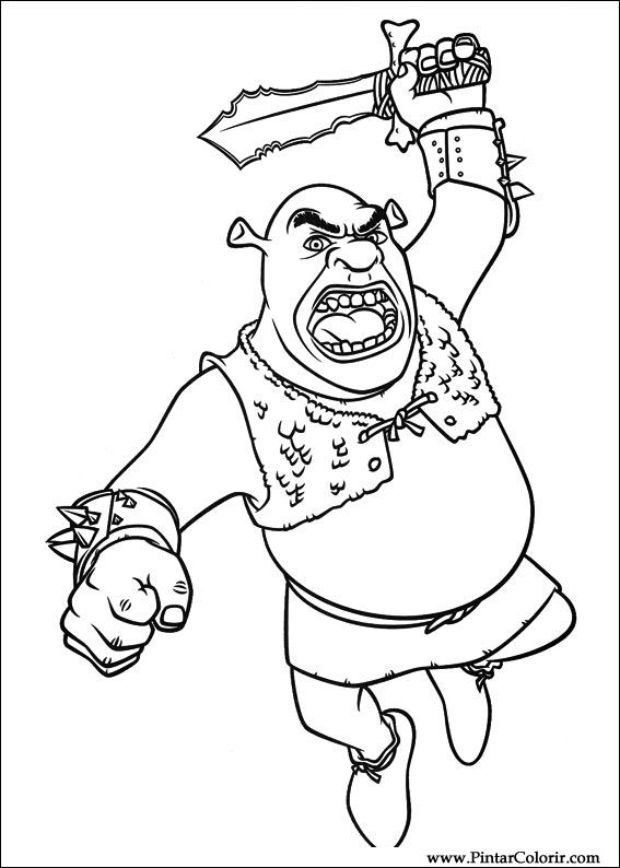 567x794 Drawings To Paint Amp Colour Shrek Forever After