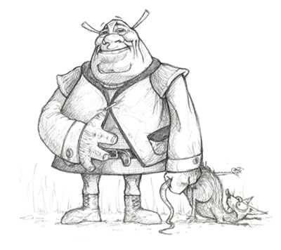 400x356 Shrek Character Sketch