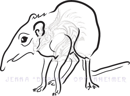 414x308 Elephant Shrew Tribal By Boarfeathers