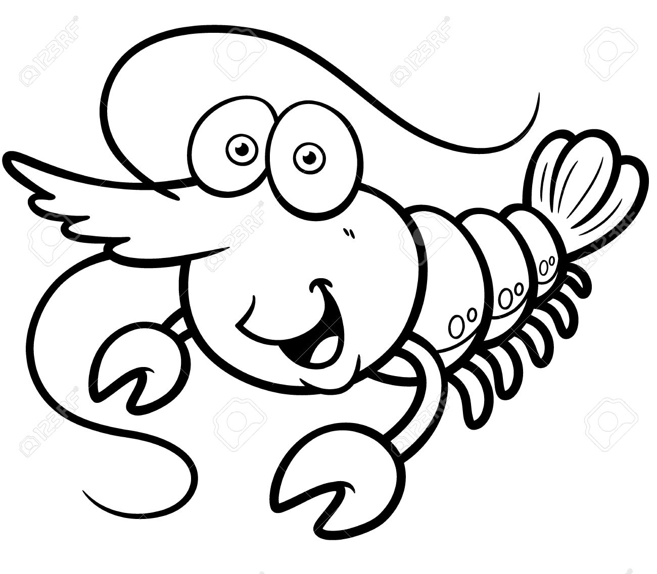 1300x1137 Vector Illustration Of Shrimp