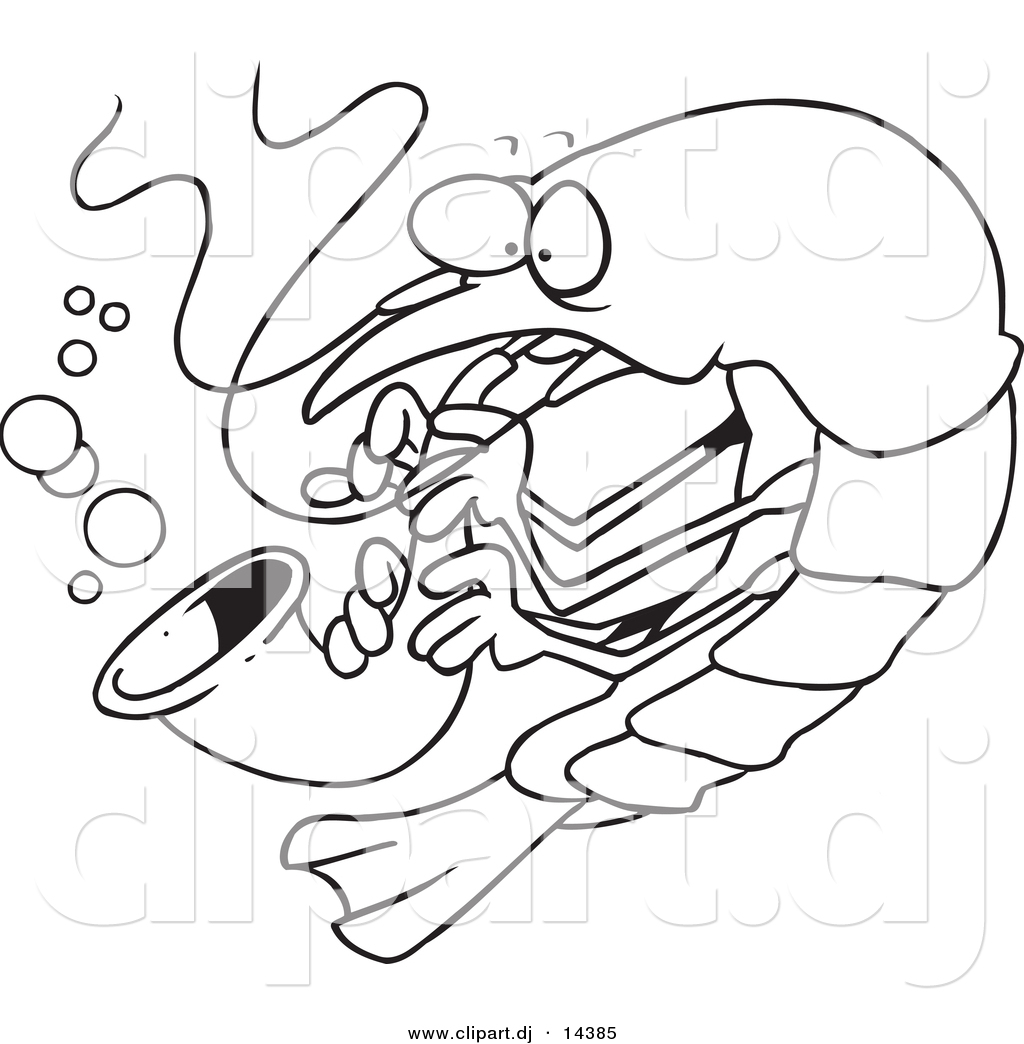 1024x1044 Vector Of Cartoon Shrimp Playing A Saxophone