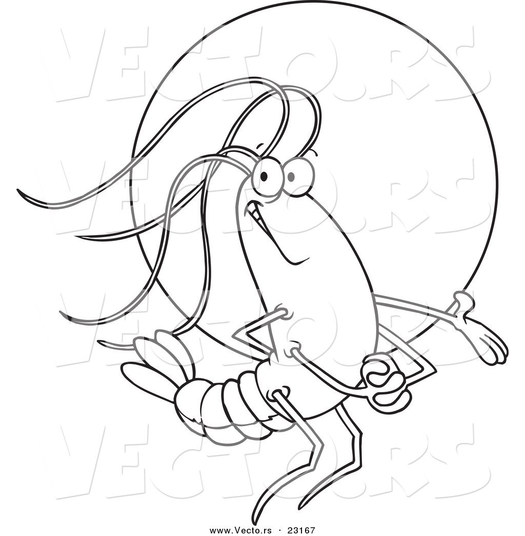 1024x1044 Vector Of A Cartoon Proud Shrimp In The Spotlight
