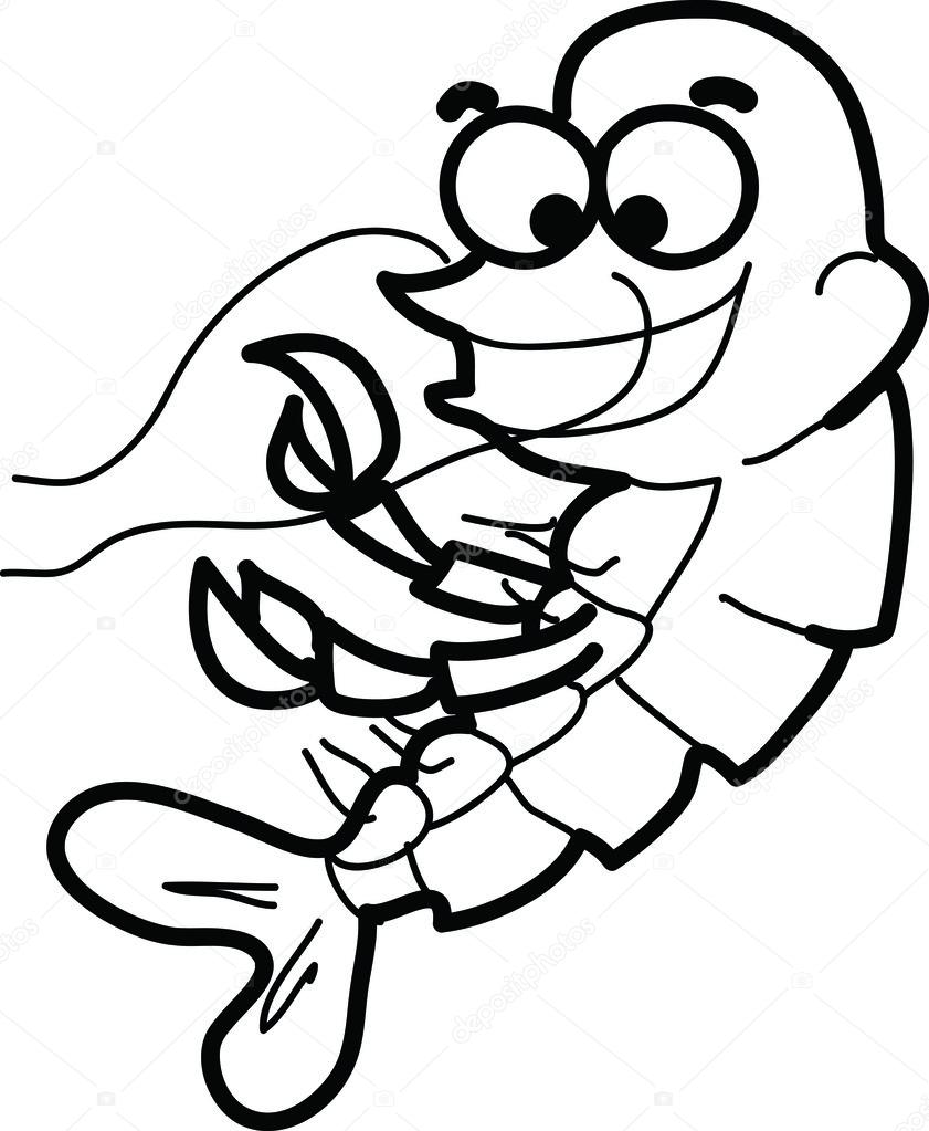 841x1023 Cartoon Shrimp Stock Vector Virinaflora