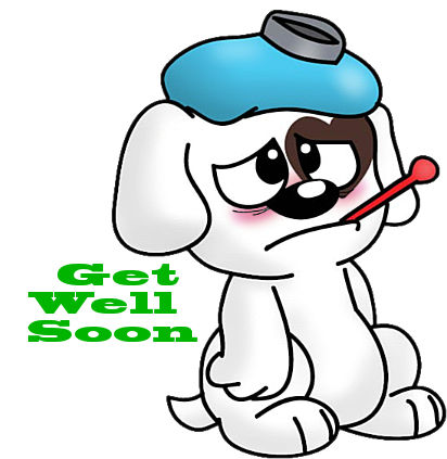 412x423 Get Well Soon Sick Puppy Graphic