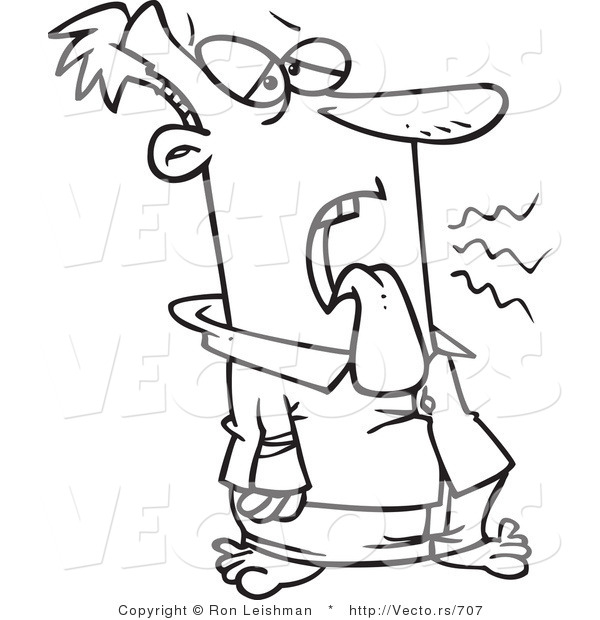 600x620 Vector Of A Sick Man With Tongue Out