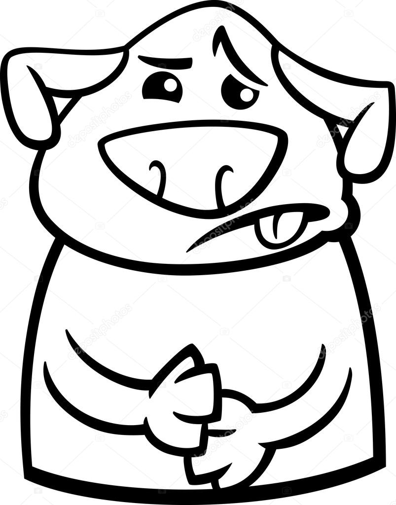 803x1024 Sick Dog Cartoon Coloring Page Stock Vector Izakowski