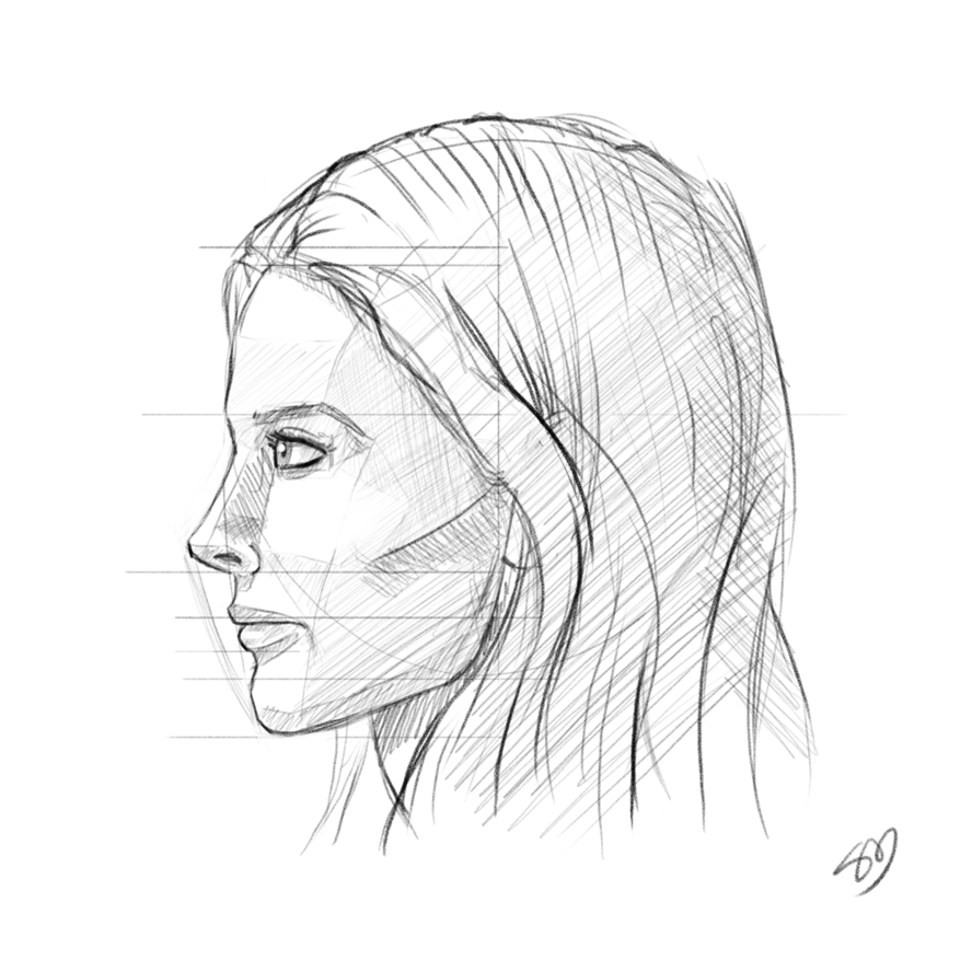 888x888 Drawing Face From Side How To Draw The Female Face Side Profile